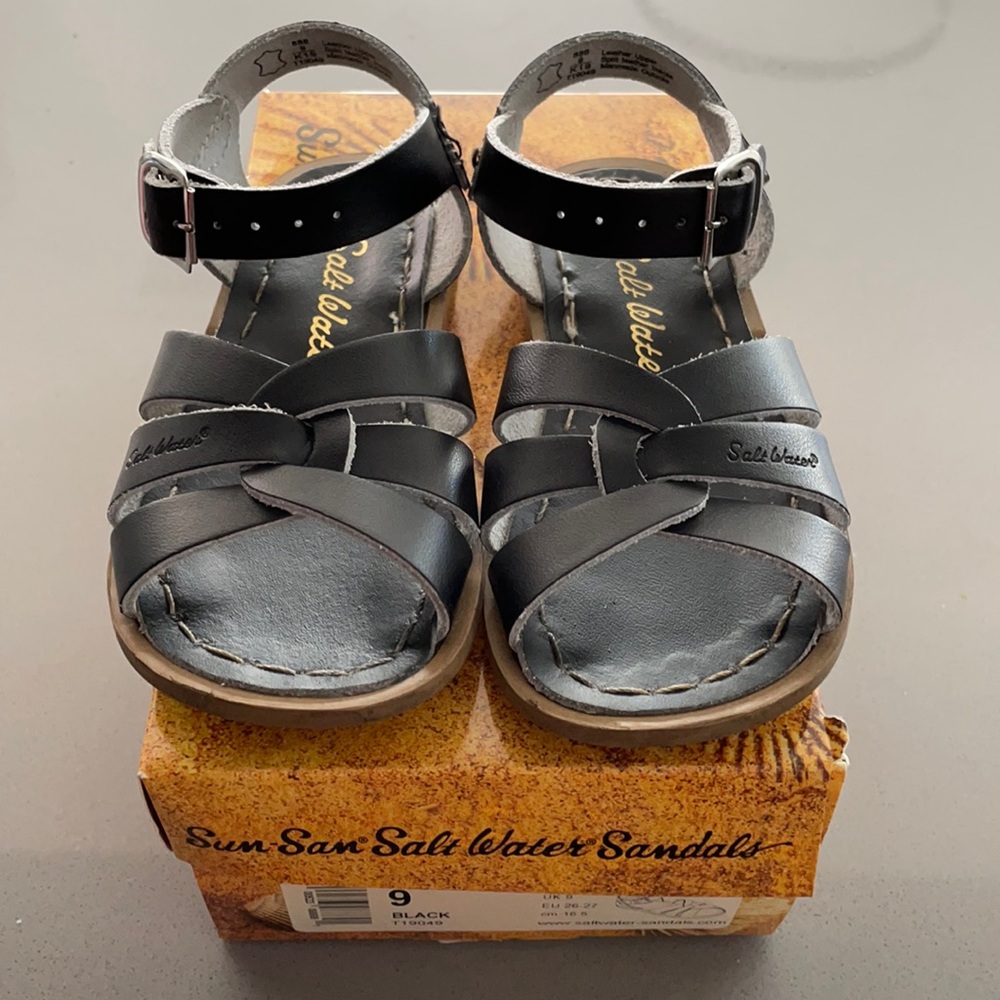 Black Toddler Salt Water Sandals Size 9